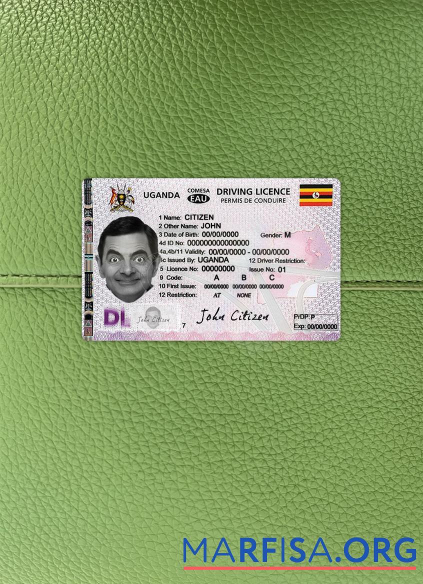 Realistic Uganda driving license 2020 present photolook real example